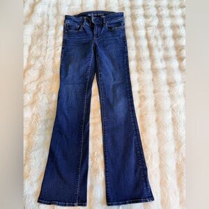 American Eagle Outfitters Dark Indigo Kick Boot Jeans 6 long